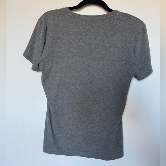 Nine West Charcoal Soft Spun Short Sleeve Tee- Large - Picture 3 of 4